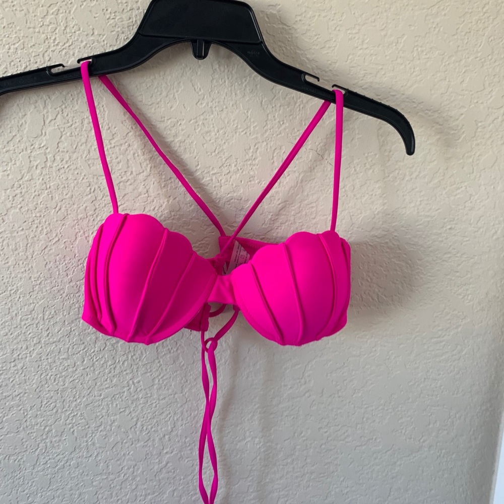 Pink shein padded seashell bikini